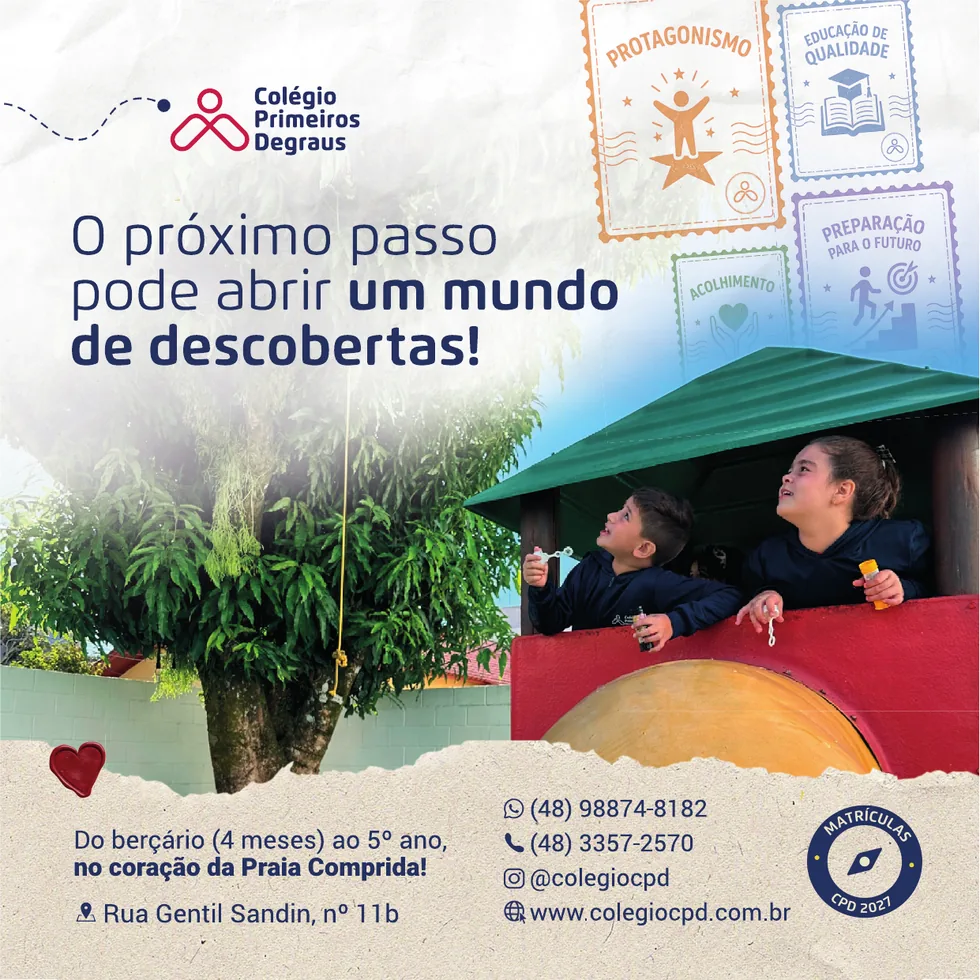 Flyer do Colégio Primeiros Degraus